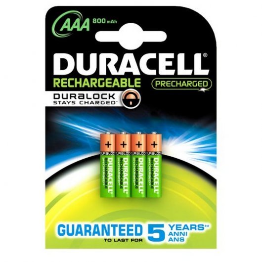 PILA RECARGABLE AAA LR03 900mAh DURACELL (4 uds.)*