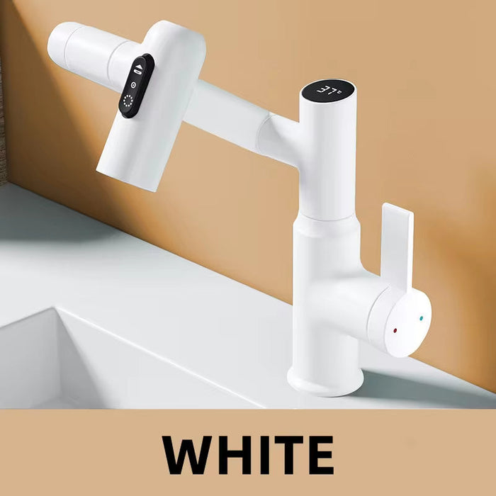 Rubinetto intelligente girevole per lavabo con illuminazione LED