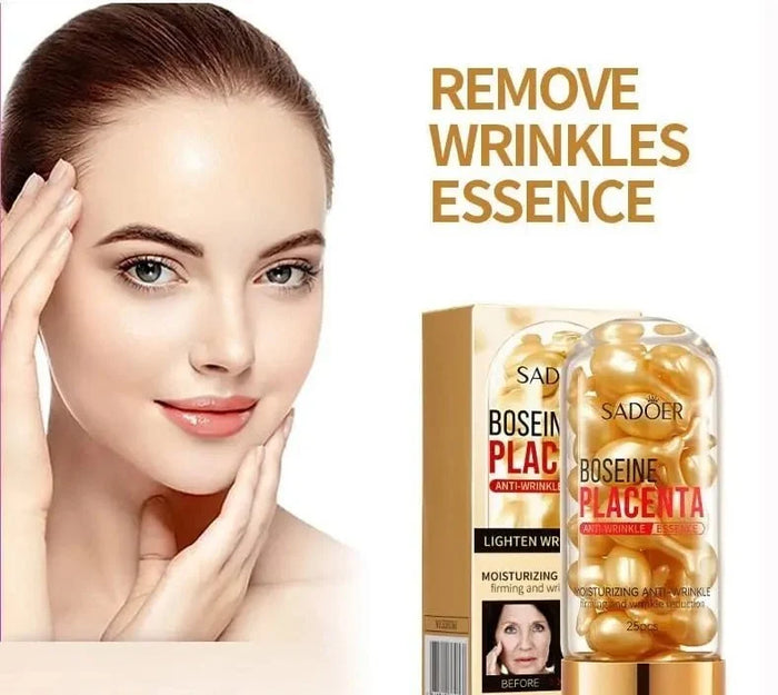 Cápsulas Faciales Anti edad con Placenta Vegetal y Colágeno – 50 uds | Suero Antiarrugas Reafirmante