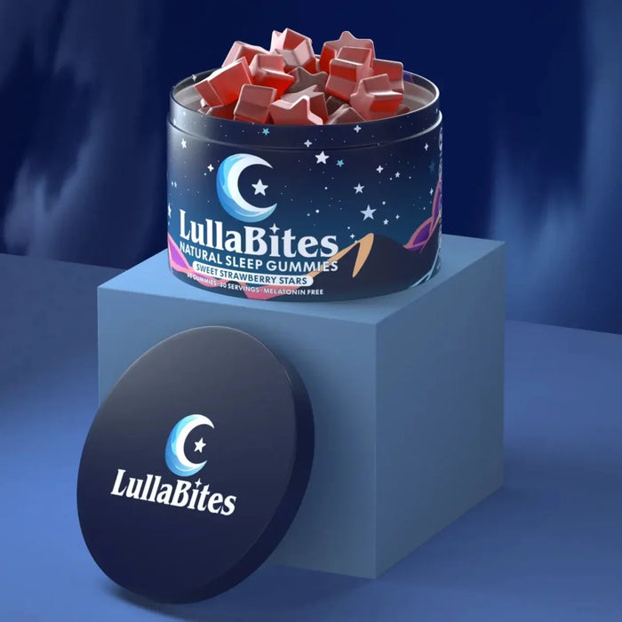 🍓 GOMITAS LullaBites® – Sueño Natural y Reparador sin Melatonina