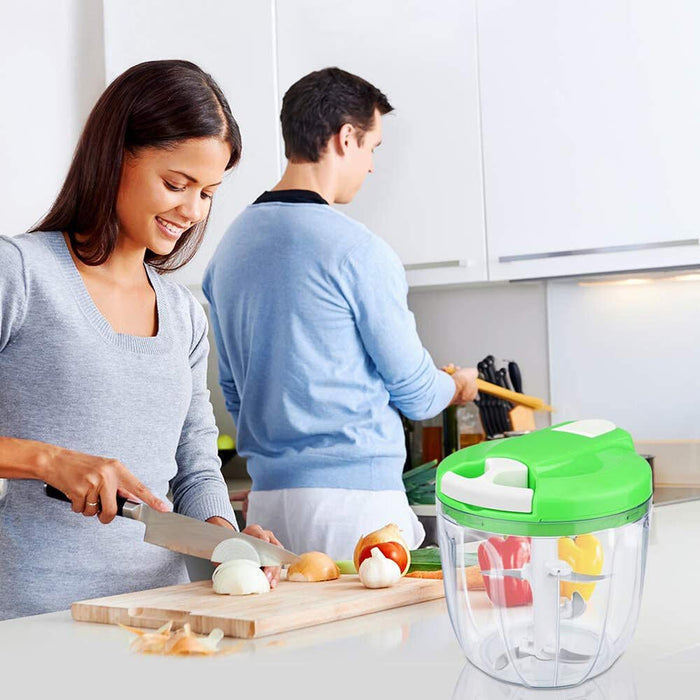 Picadora Manual Mini Chef 900ml Fácil y Rápida para Cocina
