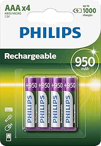 PILA RECARGABLE AAA LR03 750mAh Philips (4 uds.) *