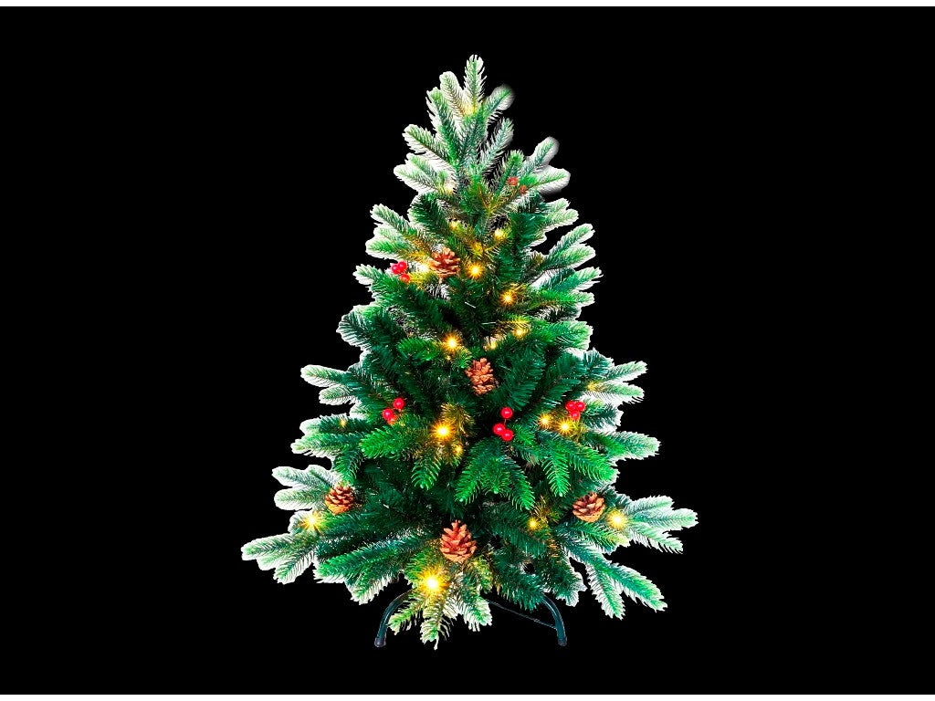 ARBOL DE NAVIDAD 90cm PIÑAS Y BOLITAS ROJAS