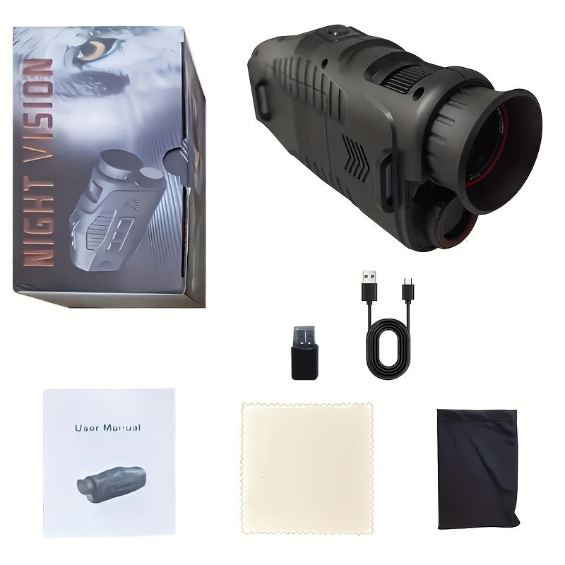Infrarød monokikkert med 10× digital zoom og LED-lys