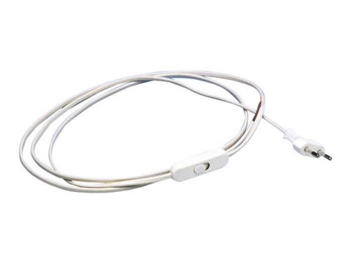 CABLE blanco 1.5mts CLAVIJA + INTERRUPTOR