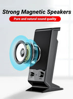 Enceintes USB compactes pour ordinateur portable avec réglage du volume, noires