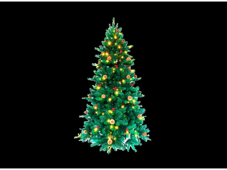 ARBOL DE NAVIDAD 150cm PIÑAS Y BOLITAS ROJAS