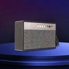 Bærbar mini-Bluetooth-høyttaler med retrodesign, svart