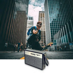 Bærbar mini-Bluetooth-høyttaler med retrodesign, svart