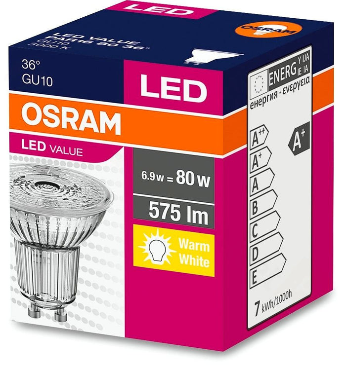 " 60º " GU10 LED OSRAM PARATHOM 6,1w 2700K *