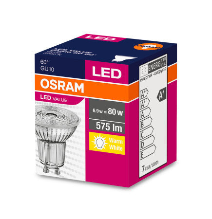 " 60º " GU10 LED OSRAM VALUE 6,1w 830 *
