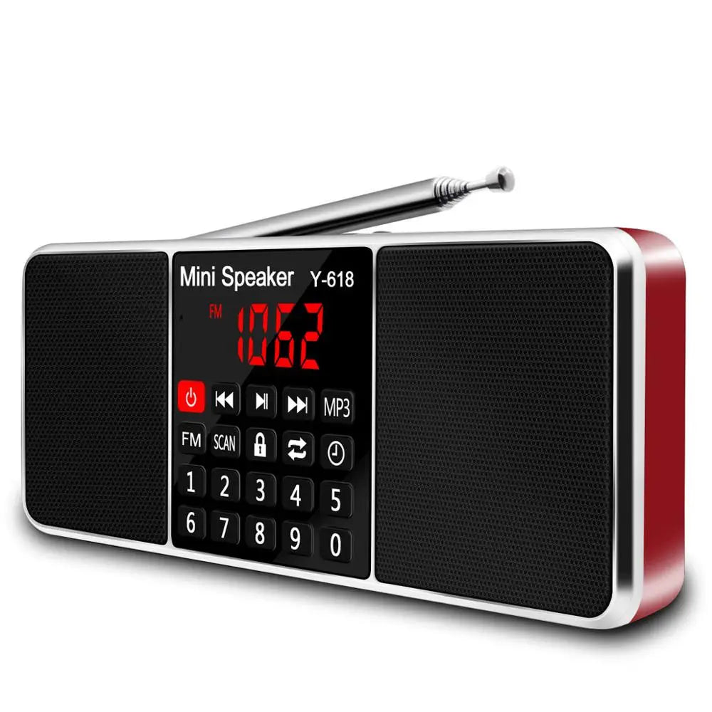 Digital stereo-FM-radiomottaker, rød