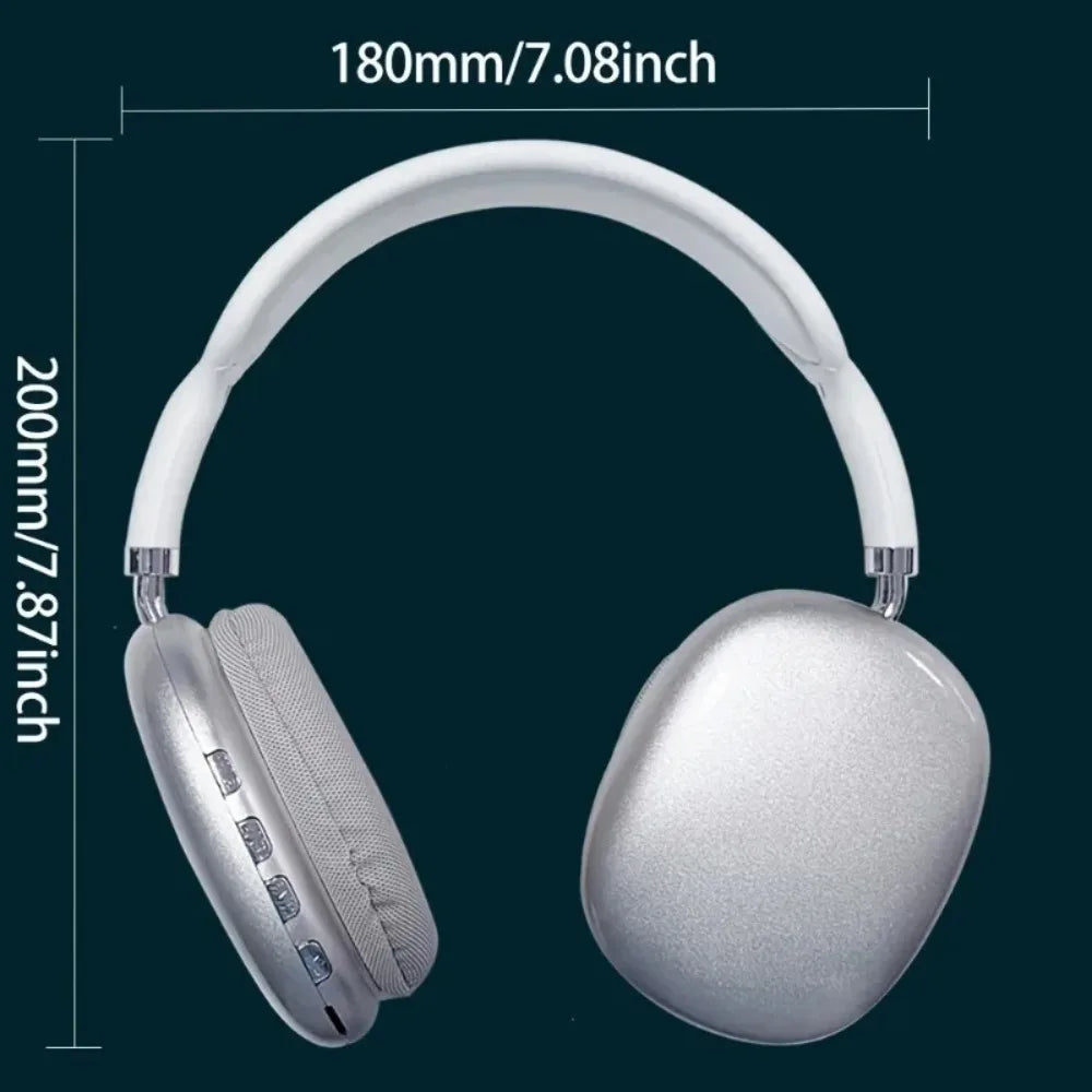 Trådløse Bluetooth-hodetelefoner med hodebøyle, hvite