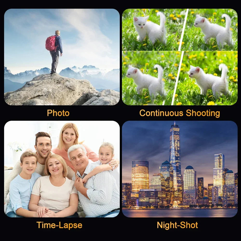 Appareil photo numérique à écran orientable de 3 pouces, noir