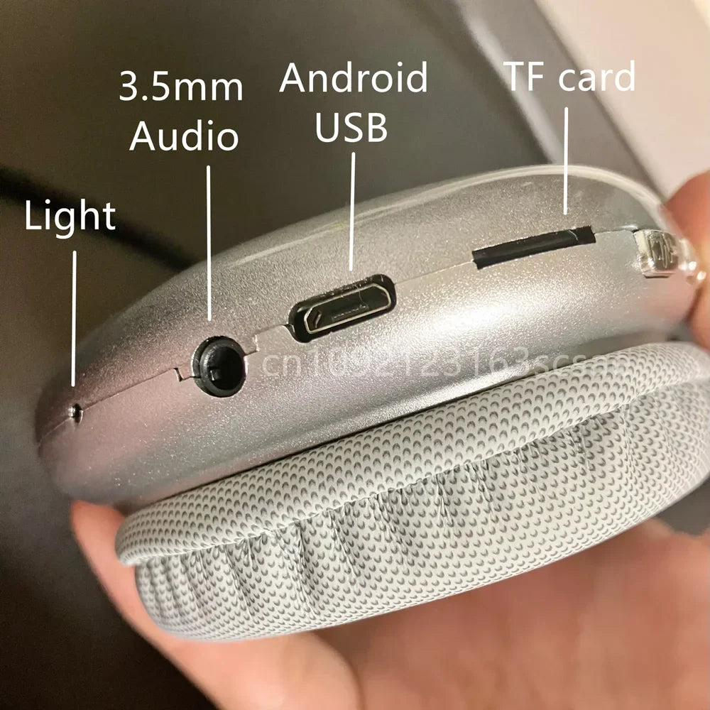 Trådløse Bluetooth-hodetelefoner med hodebøyle, hvite