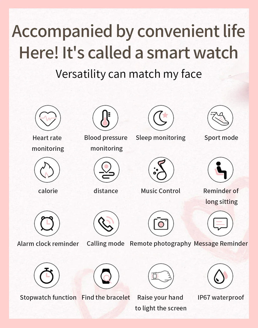 Smartklokke for kvinner med Bluetooth-samtaler