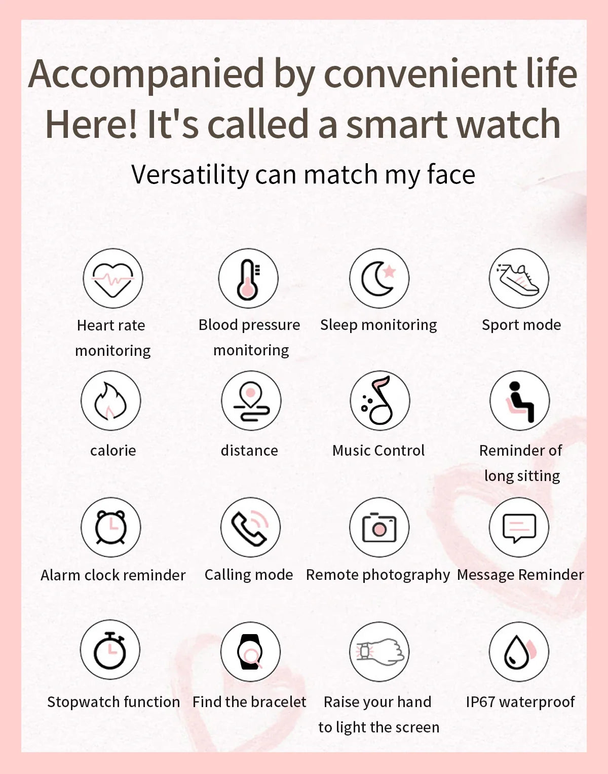 Smartklokke for kvinner med Bluetooth-samtaler