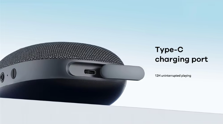 Vannbestandig bærbar Bluetooth-høyttaler for utendørsbruk, svart