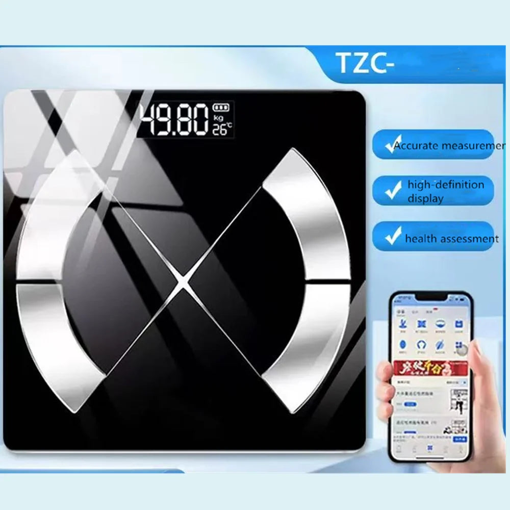 Sort smart Bluetooth-kropsfedtvægt