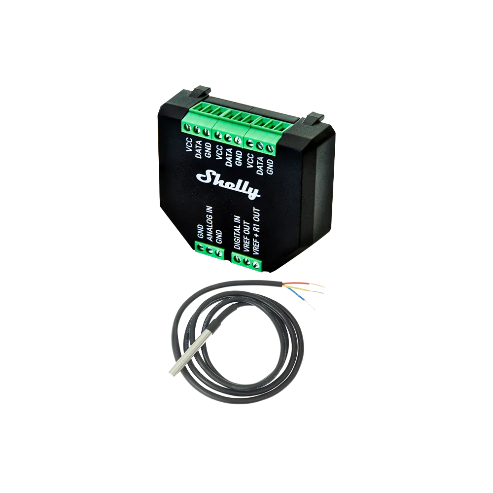Shelly Plus Add-On — Módulo Sensor Aislado con Sonda DS18B20