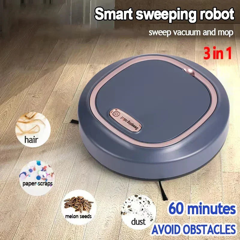 Smart mini-robotstøvsuger med mopp
