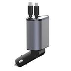 Cargador de Coche Rápido 120W 4 en 1 con Cables Retráctiles