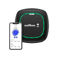 Wallbox Pulsar Max 22 kW-lader til elbiler og eksempel på styring via app; katalogbillede.