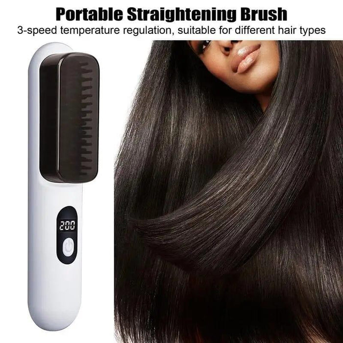 Cepillo Alisador de Pelo Inalámbrico – Liso Profesional en Minutos