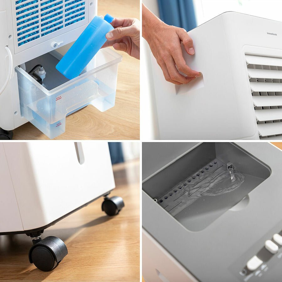 Climatizador Evaporativo Portátil Airvecove InnovaGoods | Enfría, Humidifica y Purifica con Depósito 5 L