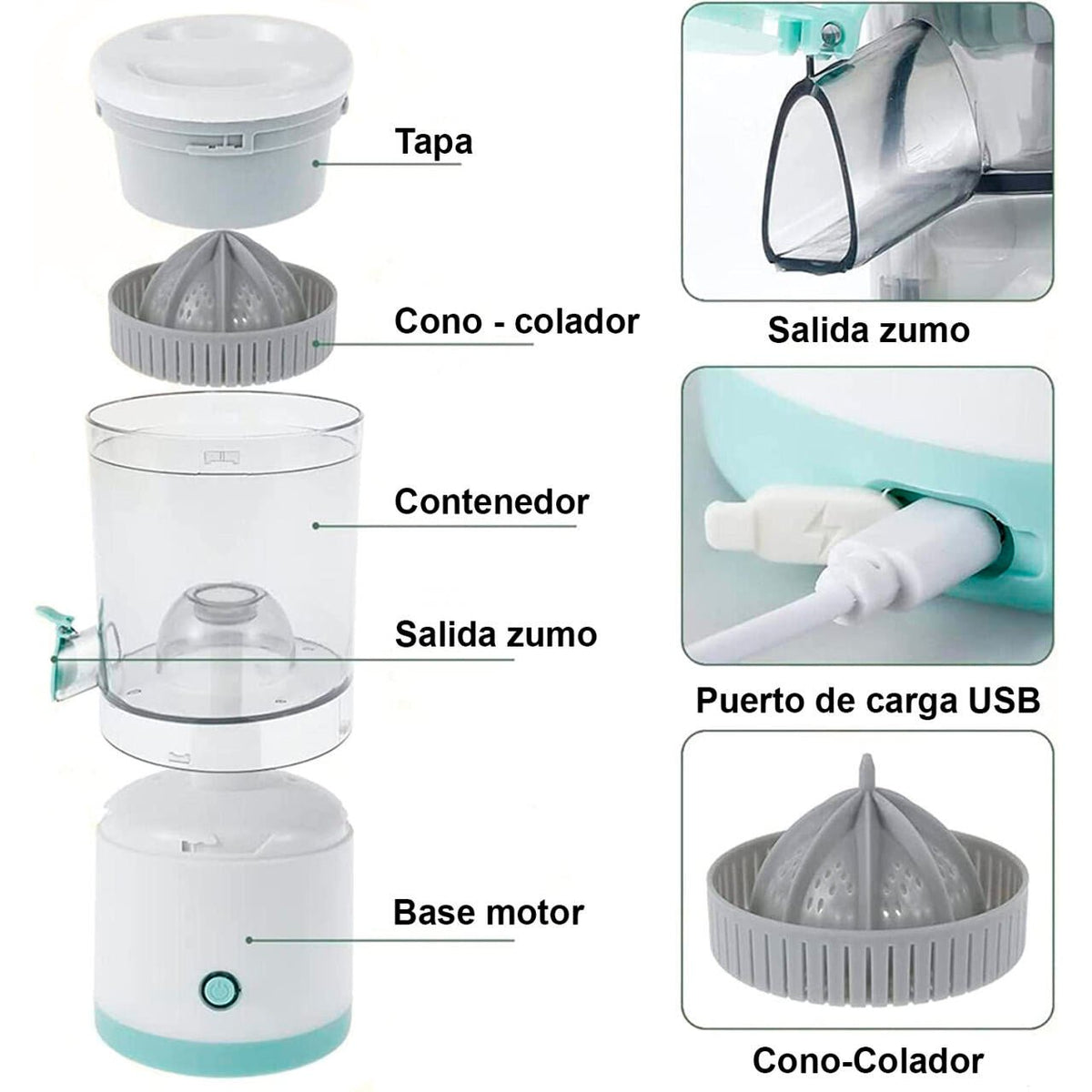 Exprimidor Automático Portátil Recargable – Jugo Fresco sin Esfuerzo