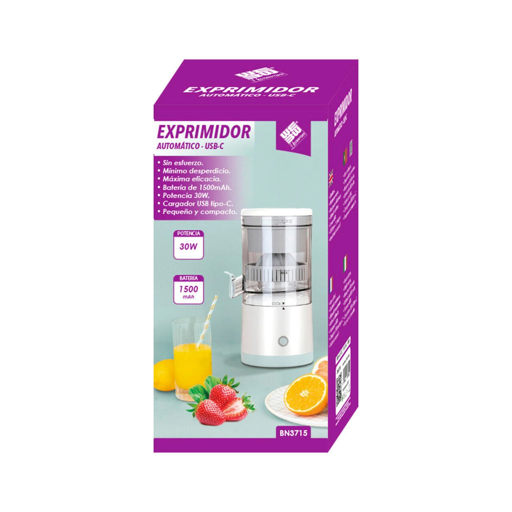 Exprimidor Automático Portátil Recargable – Jugo Fresco sin Esfuerzo
