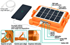 Foco LED Solar 100W con 336 LEDs y 2800 Lúmenes – Powerbank y Carga Solar