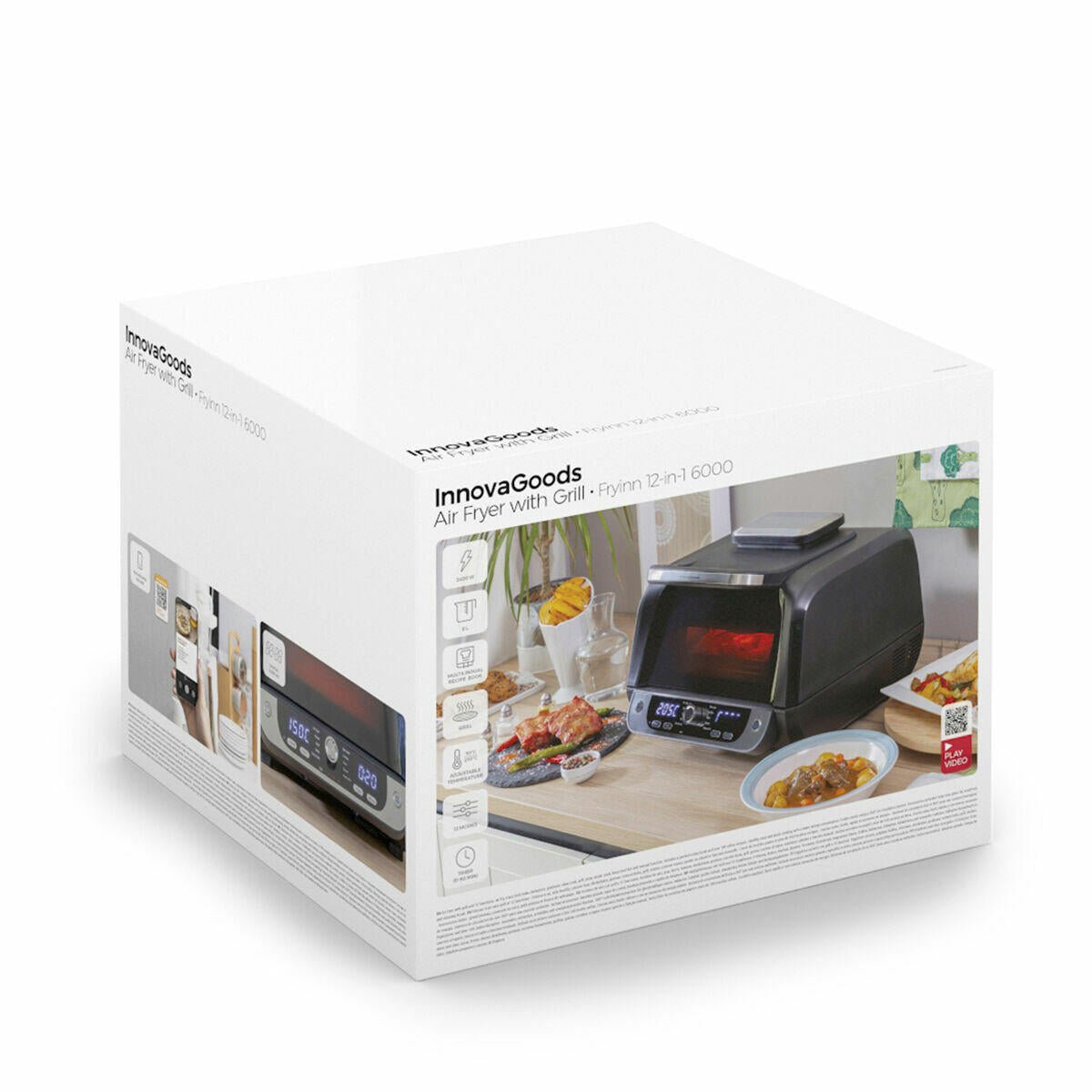 Freidora de Aire Fryinn 12-in-1 con Grill Profesional (6L) | 3400W de Potencia y Cocción Saludable 360º