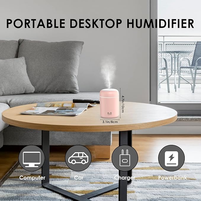 Humidificador LED rosa