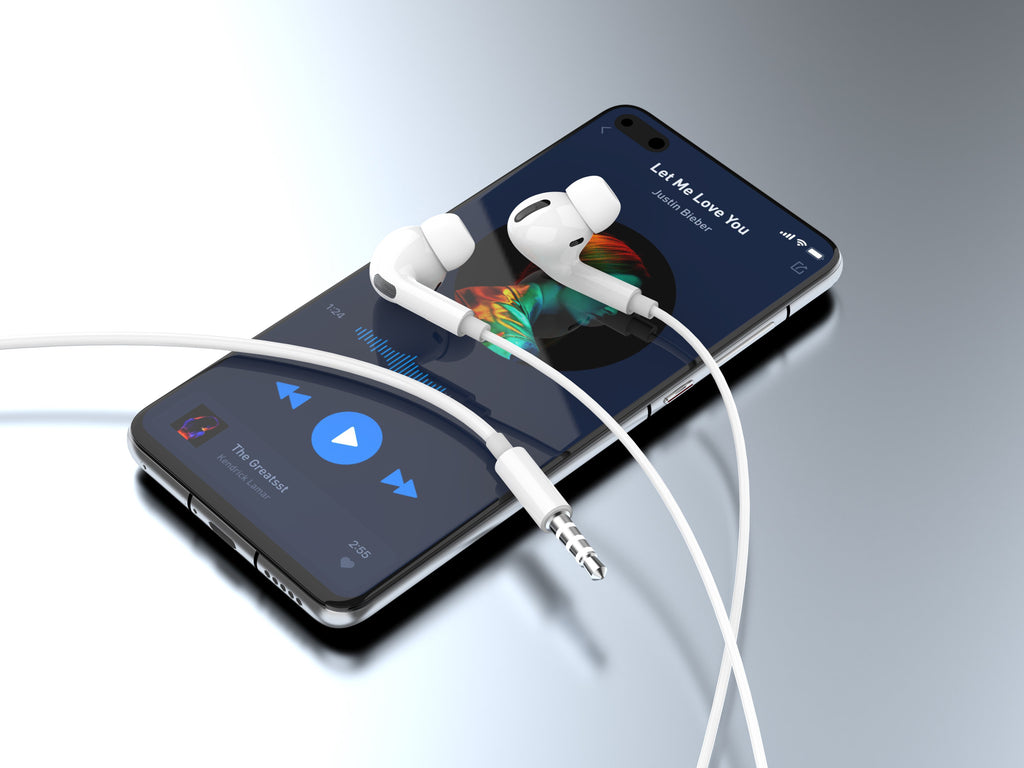 Techancy TD8036-øretelefoner med 3,5 mm-kabel og mikrofon, hvite