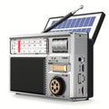 Bærbar multifunksjonsradio med FM/AM/Bluetooth/solenergi