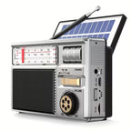 Bærbar multifunksjonsradio med FM/AM/Bluetooth/solenergi