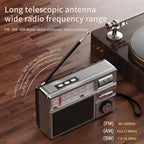 Bærbar multifunksjonsradio med FM/AM/Bluetooth/solenergi