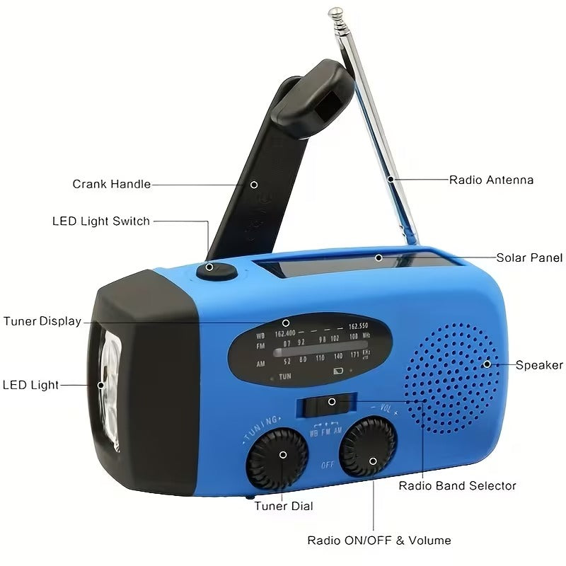 Nødradio med lommelygte og powerbank