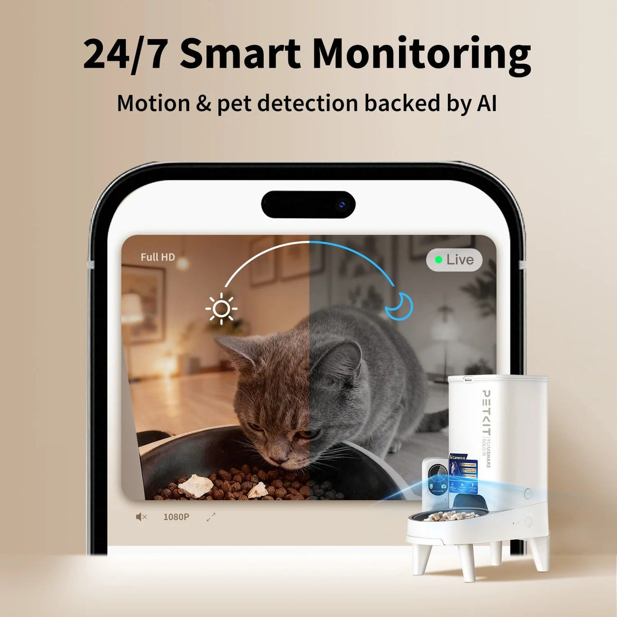 PETKIT YumShare Solo 2 automatisk fôrautomat med kamera
