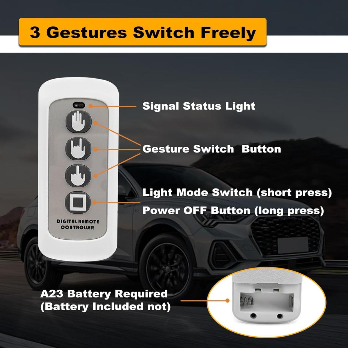 Mano de Gestos Luz LED para Automóvil de Fácil Instalación