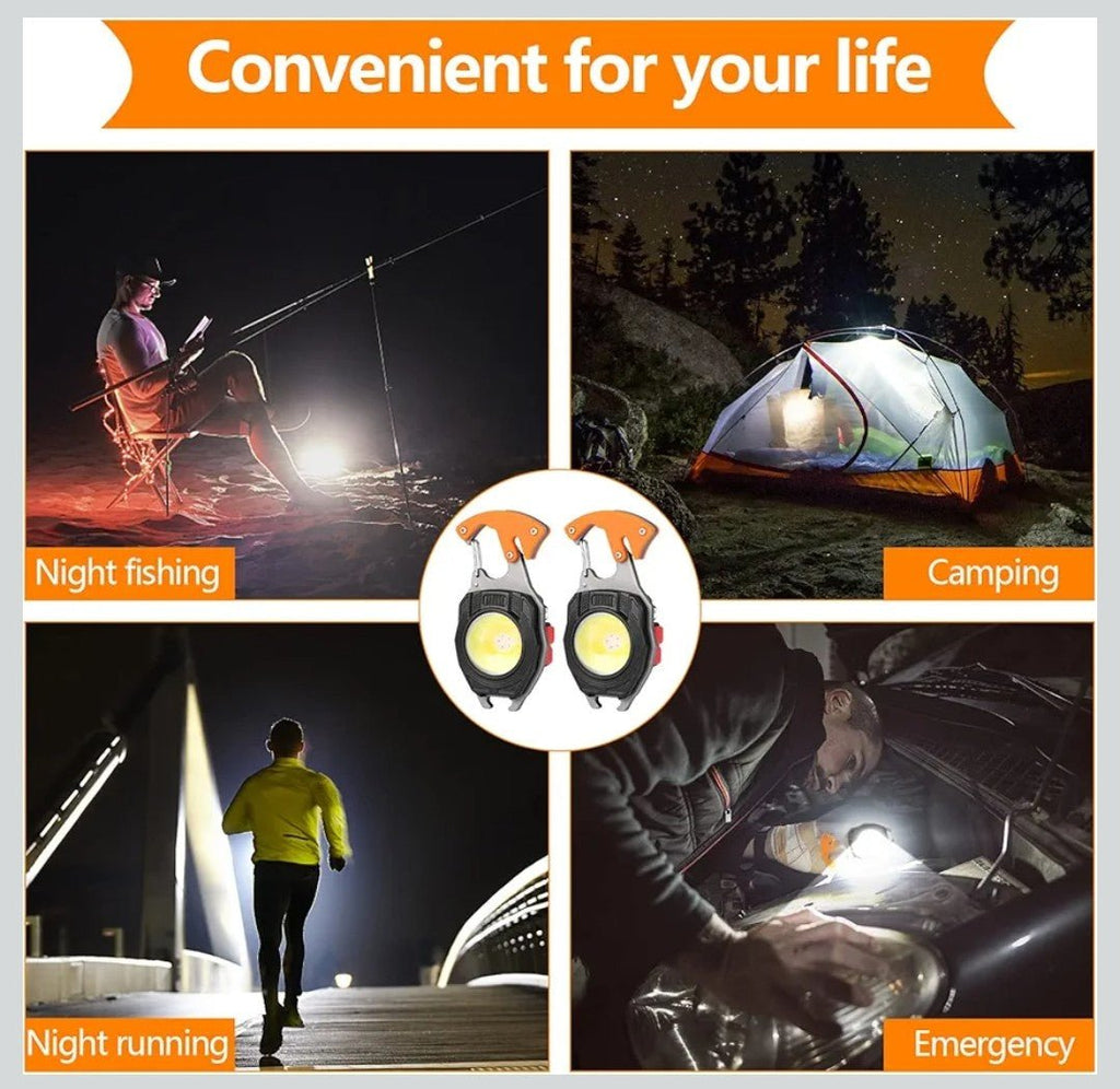 Mini Herramienta Multifunción con LED COB, Silbato de Emergencia y Corta Cinturones