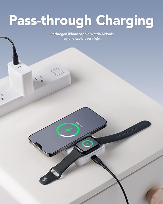Power Bank Magnético 10000mAh con Carga Inalámbrica Rápida y Compacta