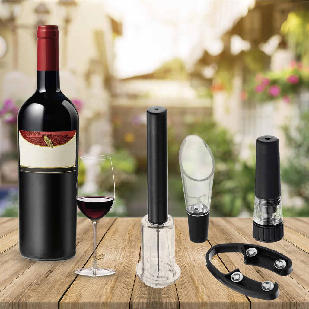 Abridor de Vino por Presión de Aire | Descorcha al Instante y Sin Esfuerzo