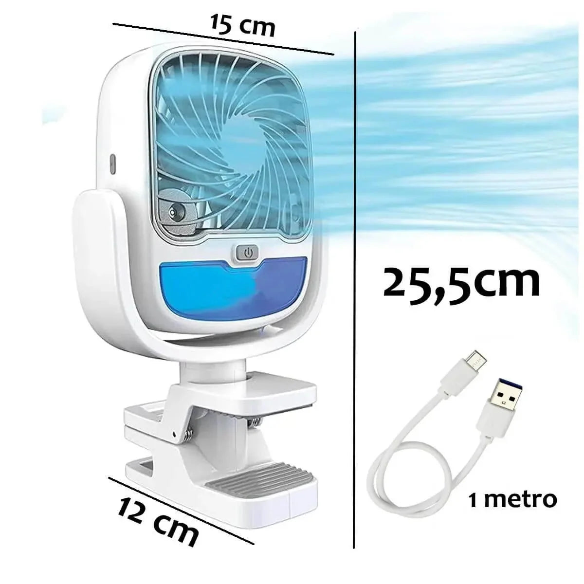 VENTILADOR DE AIRE FRIO HUMIDIFICADOR CON PINZA